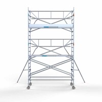 Euroscaffold Rollgerüst komplett mit einfachem Frontgeländer 135 x 305 x 6,2 m Arbeitshöhe