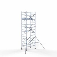 Euroscaffold Rollgerüst komplett mit einfachem Frontgeländer 135 x 190 x 7,2 m Arbeitshöhe