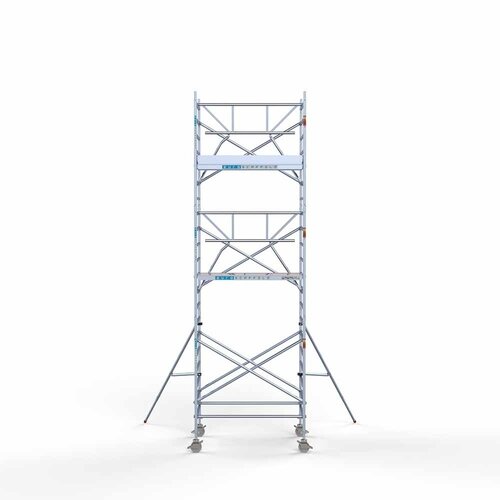 Euroscaffold Rollgerüst komplett mit einfachem Frontgeländer 135 x 190 x 7,2 m Arbeitshöhe