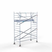 Euroscaffold Rollgerüst komplett mit einfachem Frontgeländer 135 x 305 x 5,2 m Arbeitshöhe
