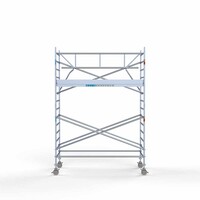 Euroscaffold Rollgerüst komplett mit einfachem Frontgeländer 135 x 305 x 5,2 m Arbeitshöhe