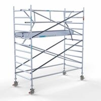 Euroscaffold Rollgerüst komplett mit einfachem Frontgeländer 135 x 305 x 4,2 m Arbeitshöhe