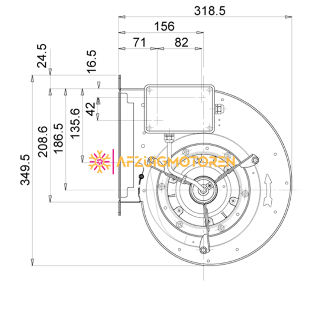 Nicotra Nicotra afzuigmotor 1500 m3/h – DDM 7/7