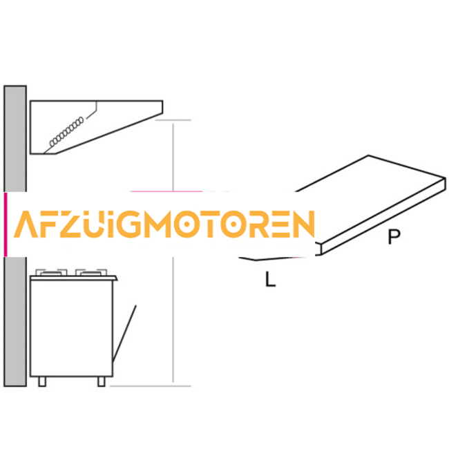 Schuinmodel afzuigkap 2800x700x400 mm