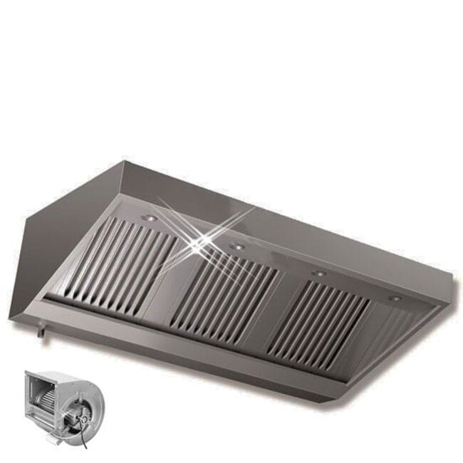 Schuinmodel afzuigkap met motor 1000x700x460 mm