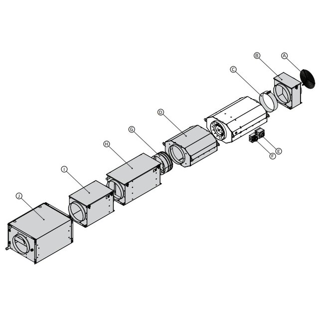 Ruck Geïsoleerde buisventilator 620 m3/h – 3 standen EMI 150 E2M 01