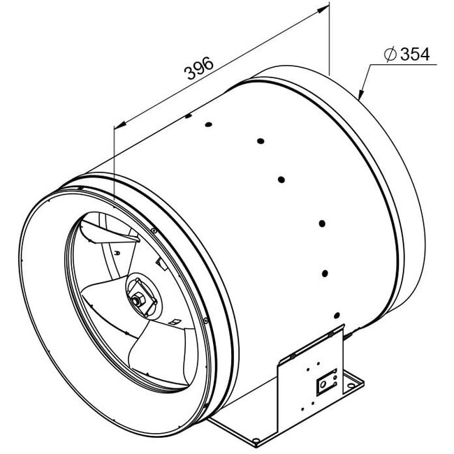 Ruck Etaline buisventilator stuurbaar via frequentie EL 250 D2 01 – 2390 m3/h