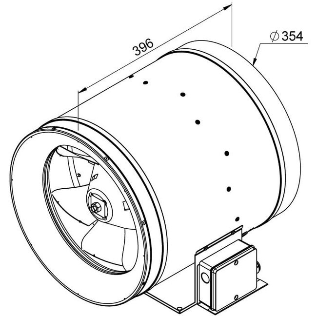 Ruck Etaline buisventilator EL 355 E4 01 – 2580 m3/h