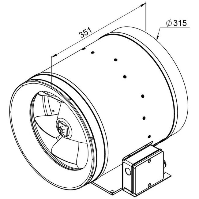 Ruck Etaline buisventilator EL 315 E2 10 – 3360 m3/h