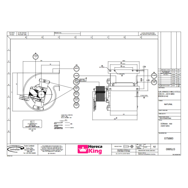 Torin Torin afzuigmotor 250 m3/h DDN 408-400