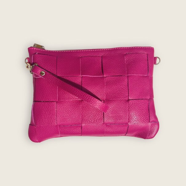 Fique the label TED CLUTCH | PINK LEATHER