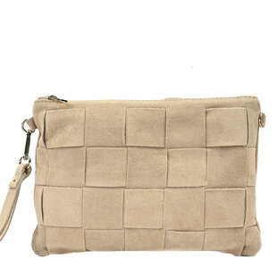 TED CLUTCH | BEIGE SUEDE