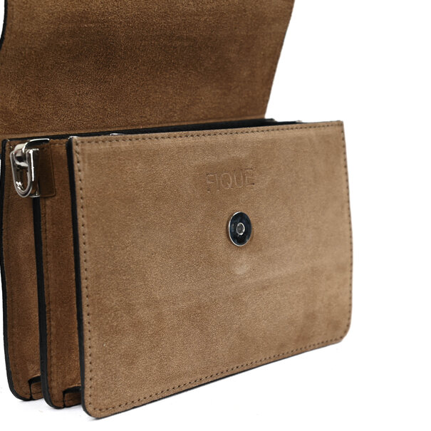 Fique the label ALEX BAG | TAUPE SUEDE