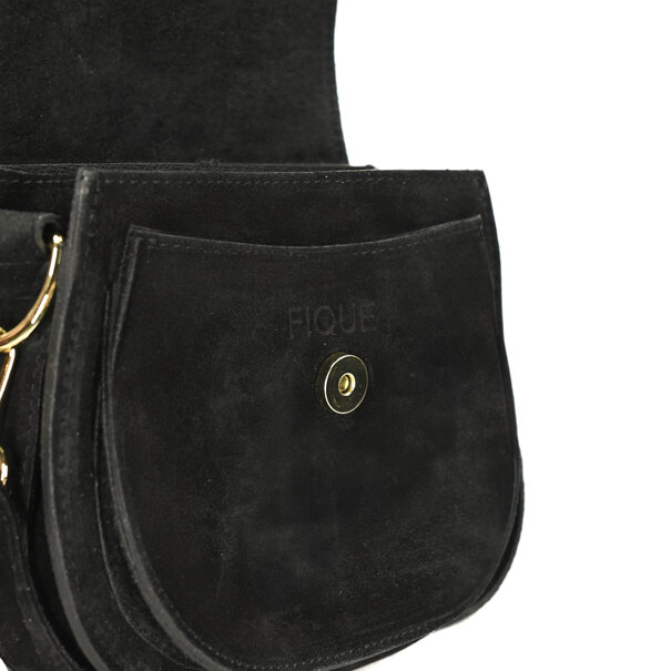 Fique the label ROMY BAG | BLACK SUEDE