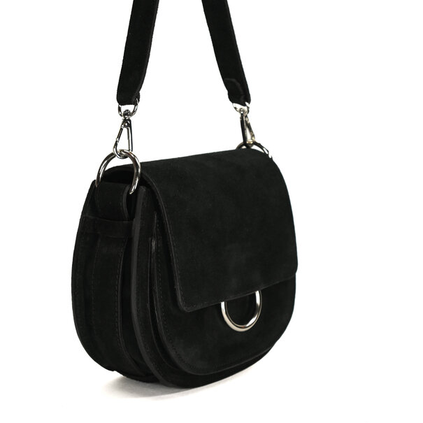 Fique the label ROMY BAG | BLACK SUEDE