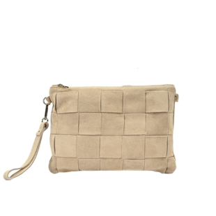 TED CLUTCH | BEIGE SUEDE