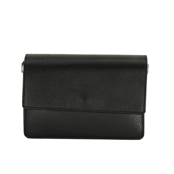 Fique the label ALEX BAG | BLACK LEATHER