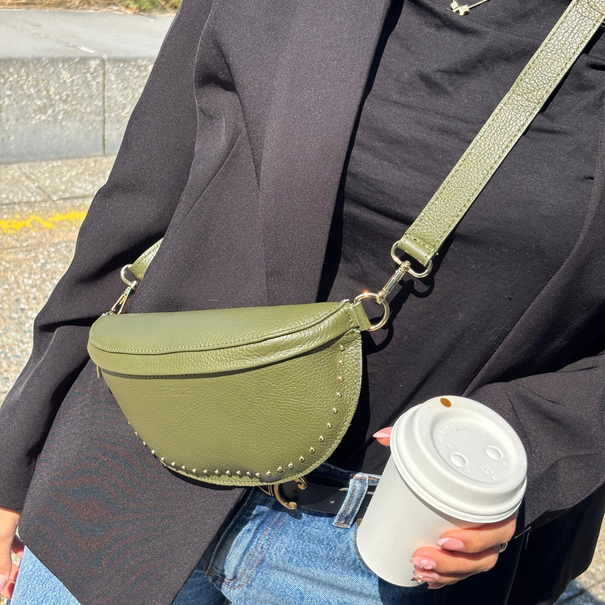 Fique the label TESS BAG | OLIVE GREEN LEATHER