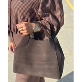 ELIZA BAG | DARK BROWN SUEDE