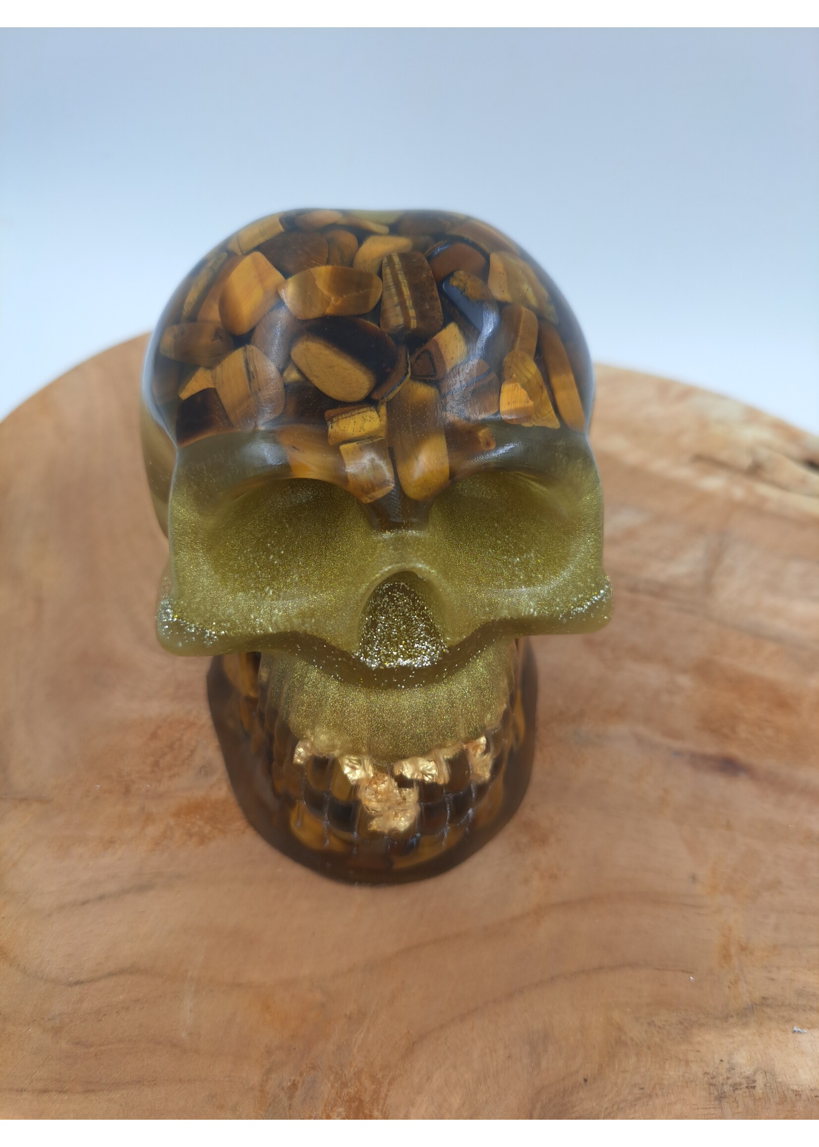 Handgemaakt Tijgeroog skull