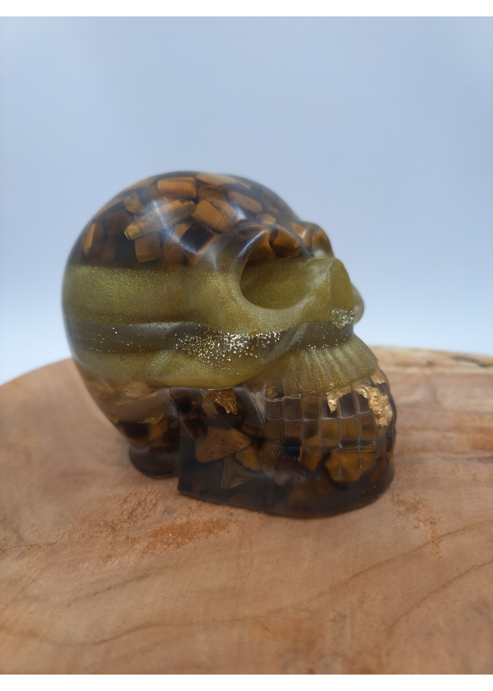 Handgemaakt Tijgeroog skull