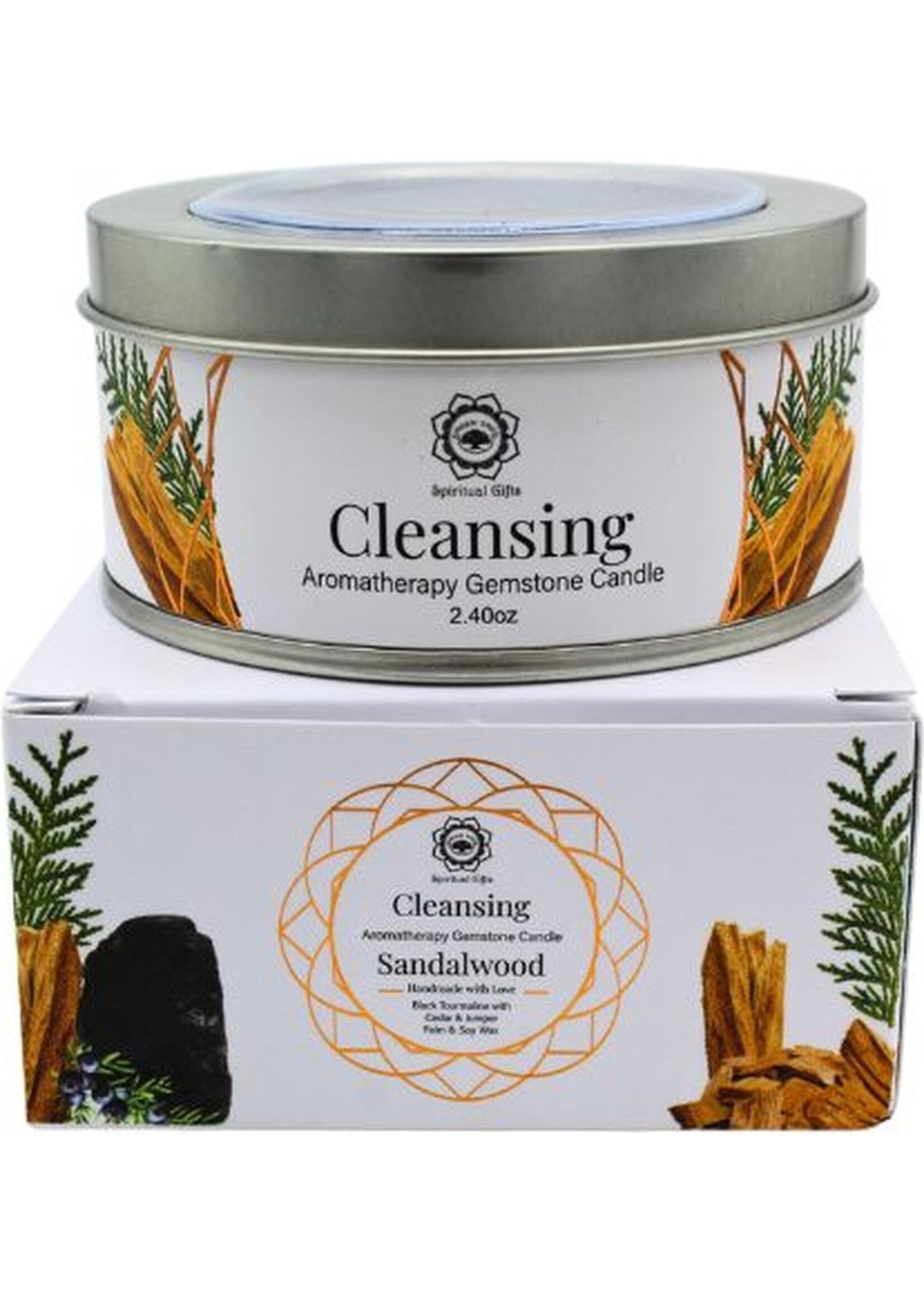 Green Tree edelsteenkaars Cleansing Sandalwood