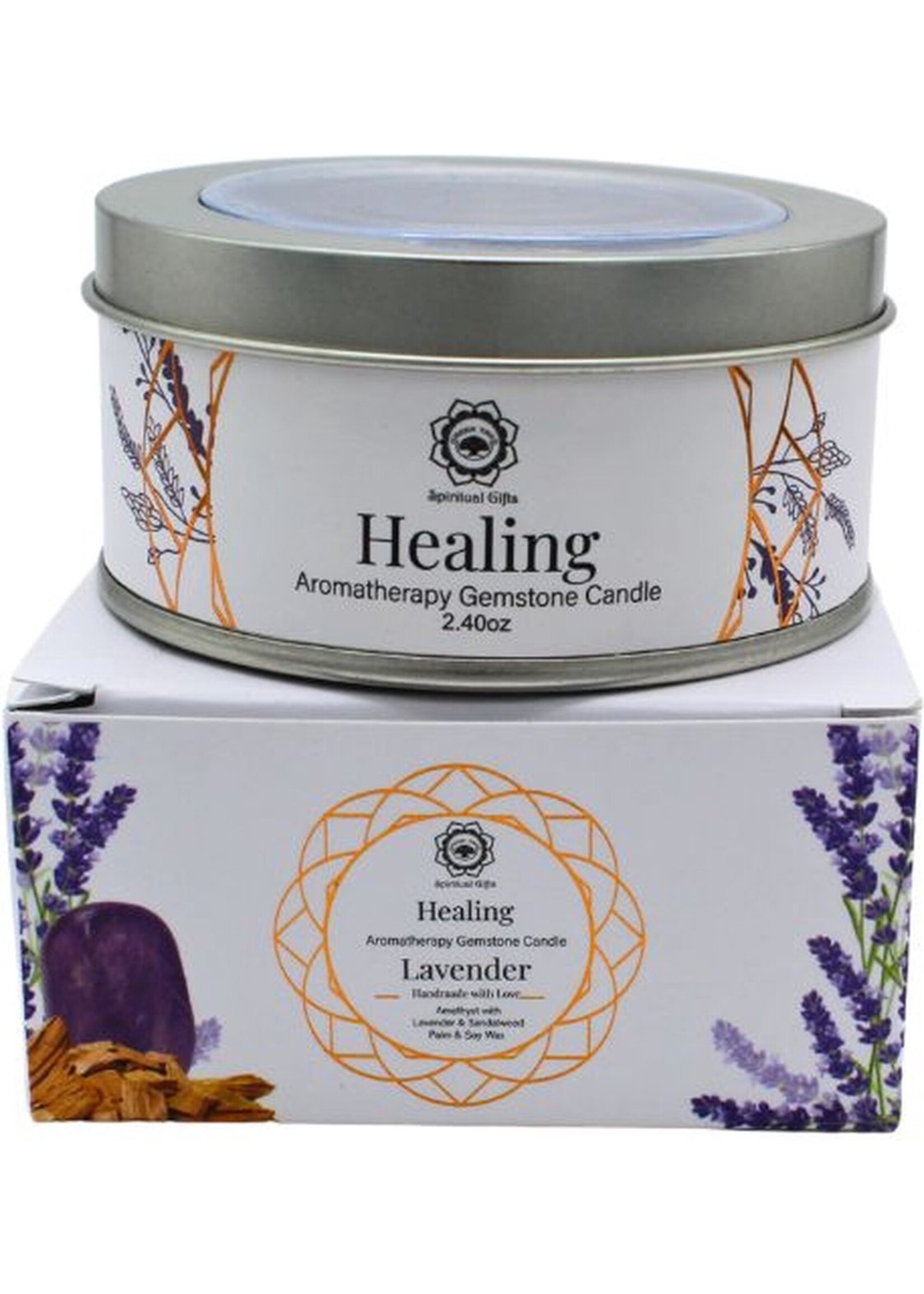 Green Tree Edelsteen kaars Healing Lavender