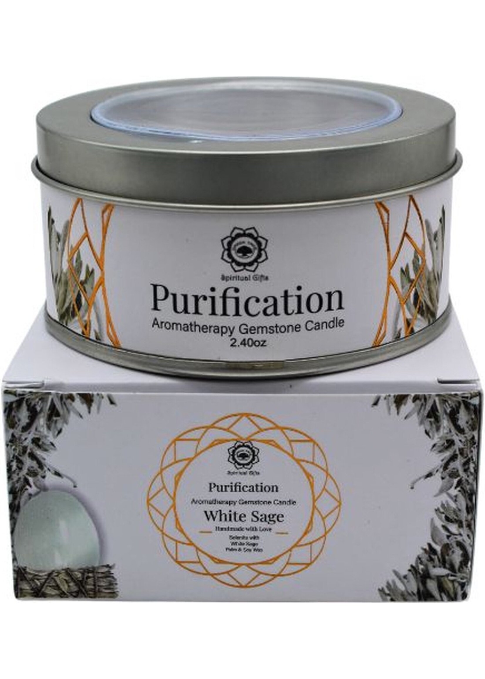 Green Tree edelsteen kaars Purification White Sage