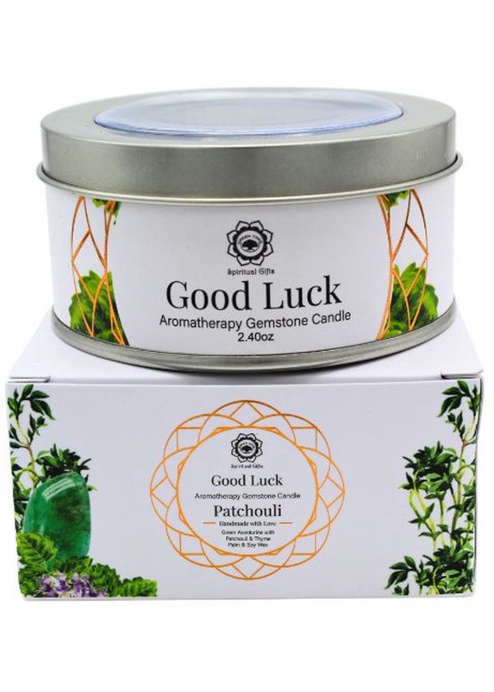 Green Tree edelsteenkaars Good Luck Patchouli