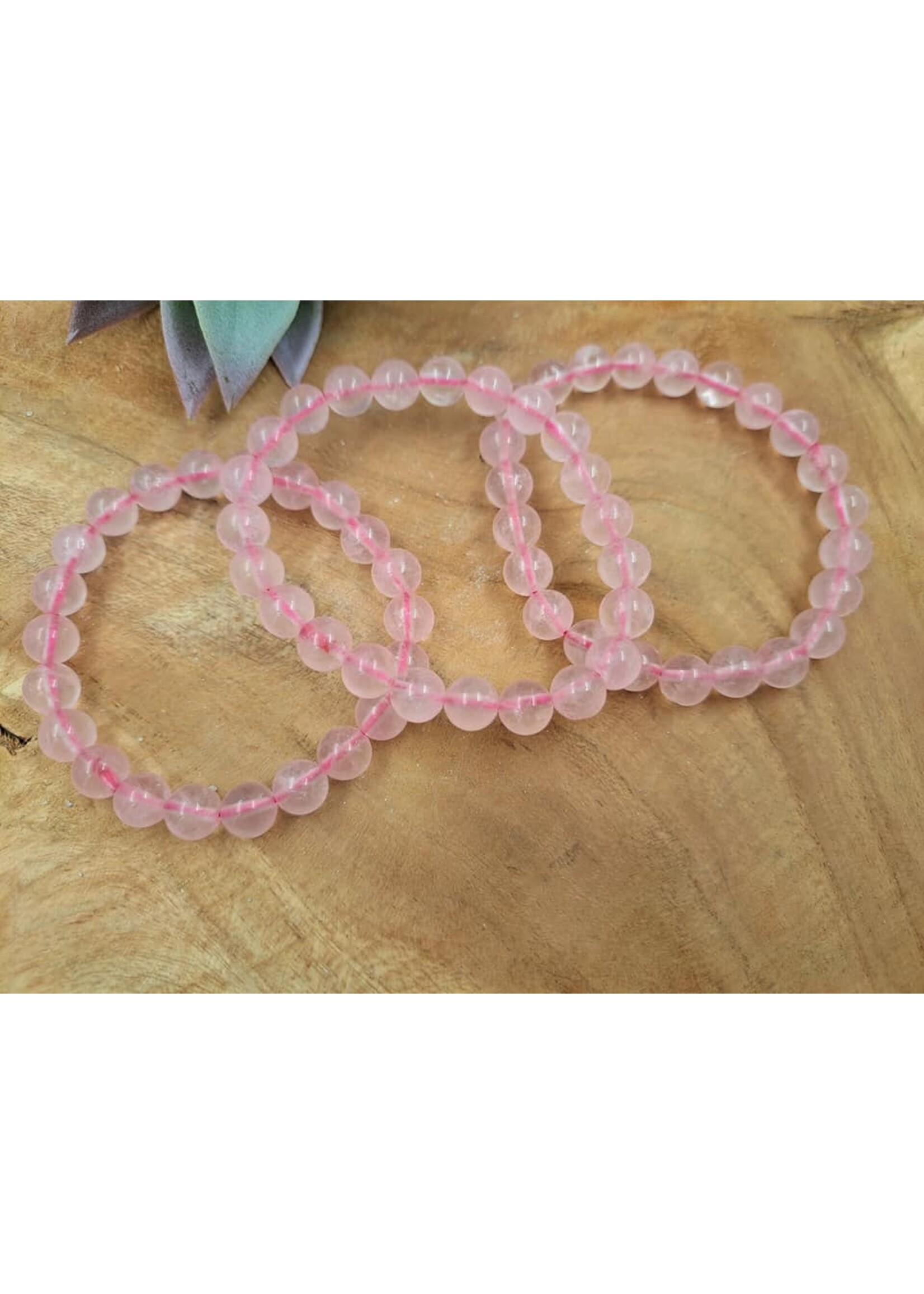 Rozenkwarts armband 8 mm