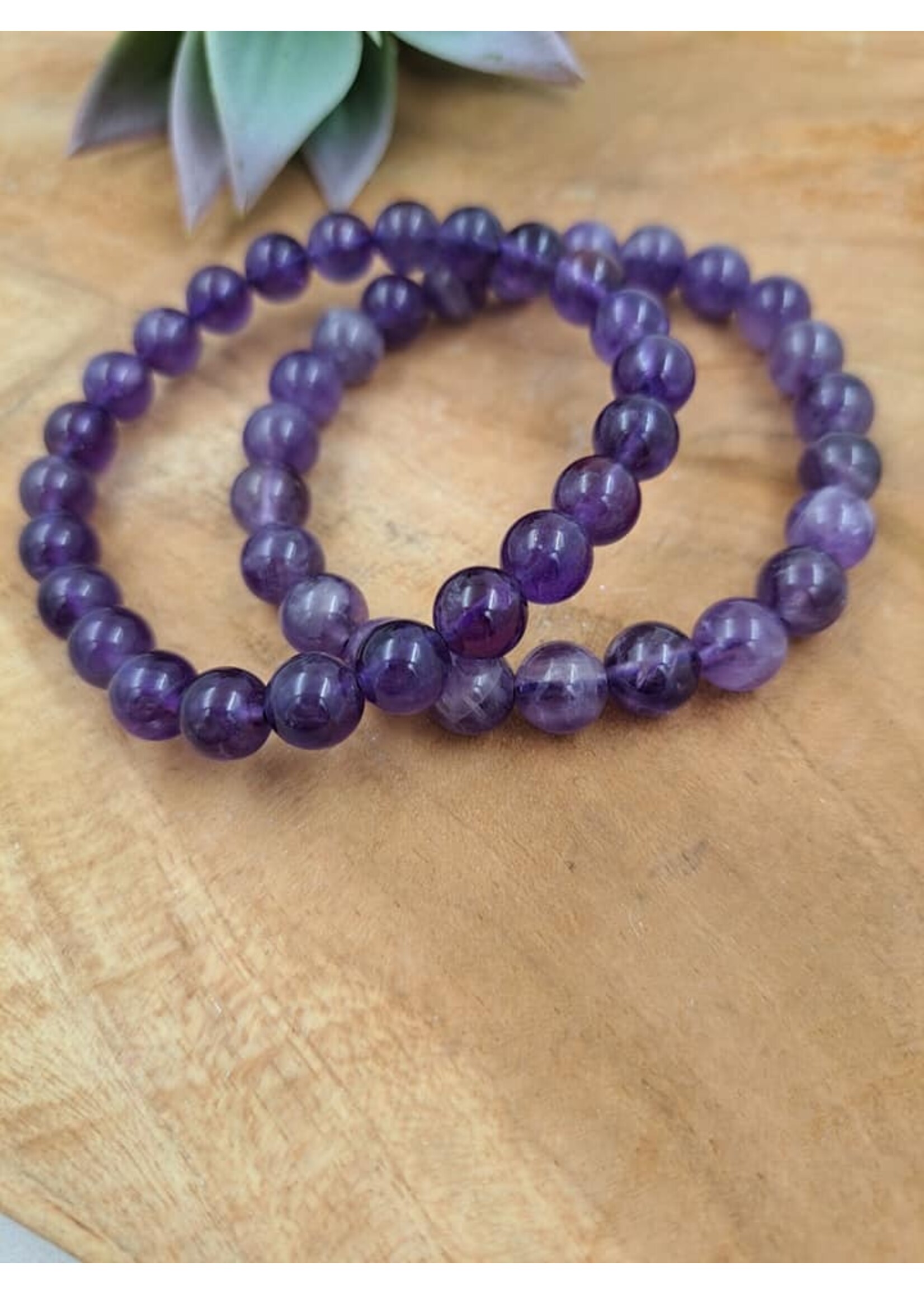 Amethist armband 8 mm kraal