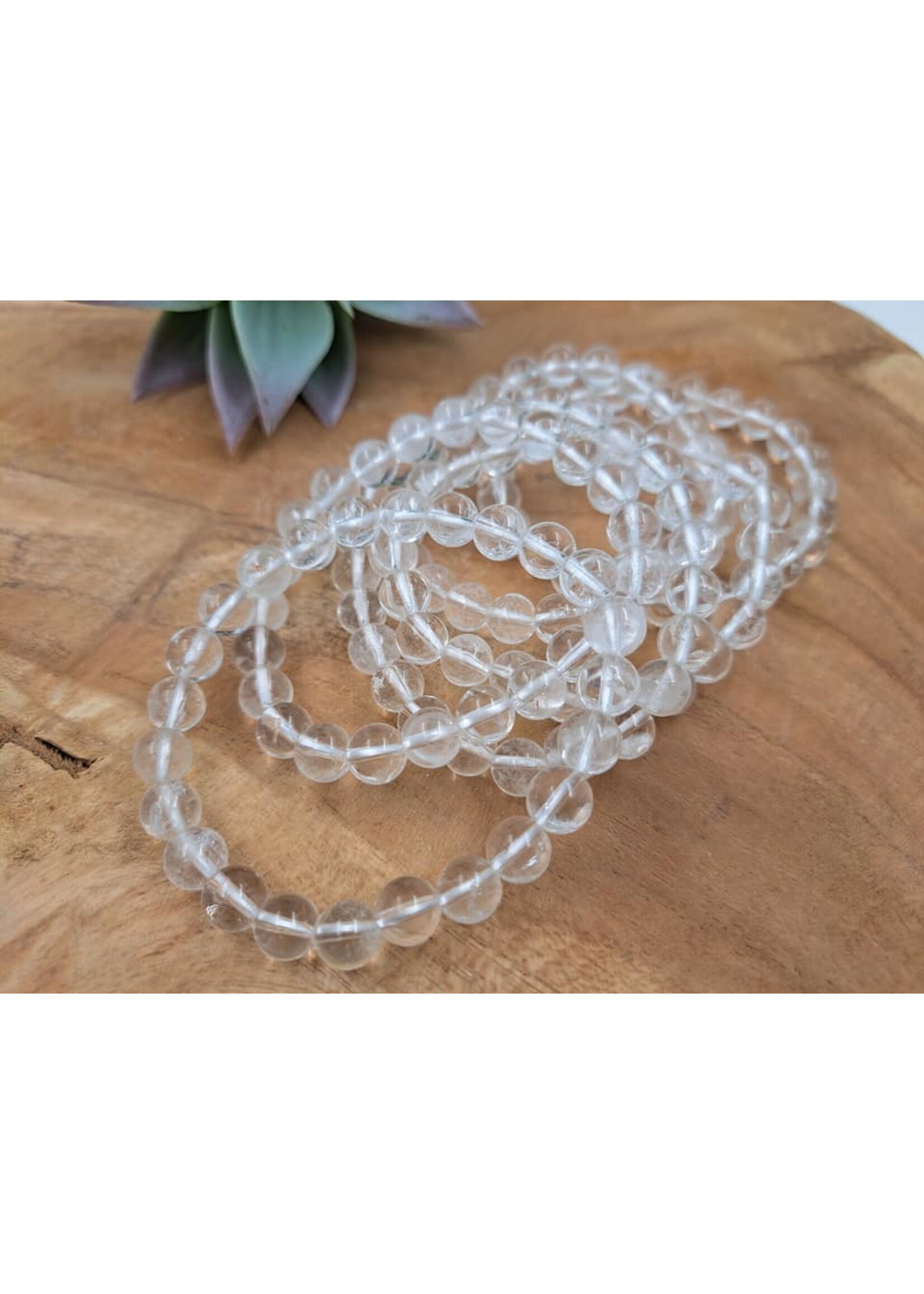 Bergkristal armband 8 mm kraal