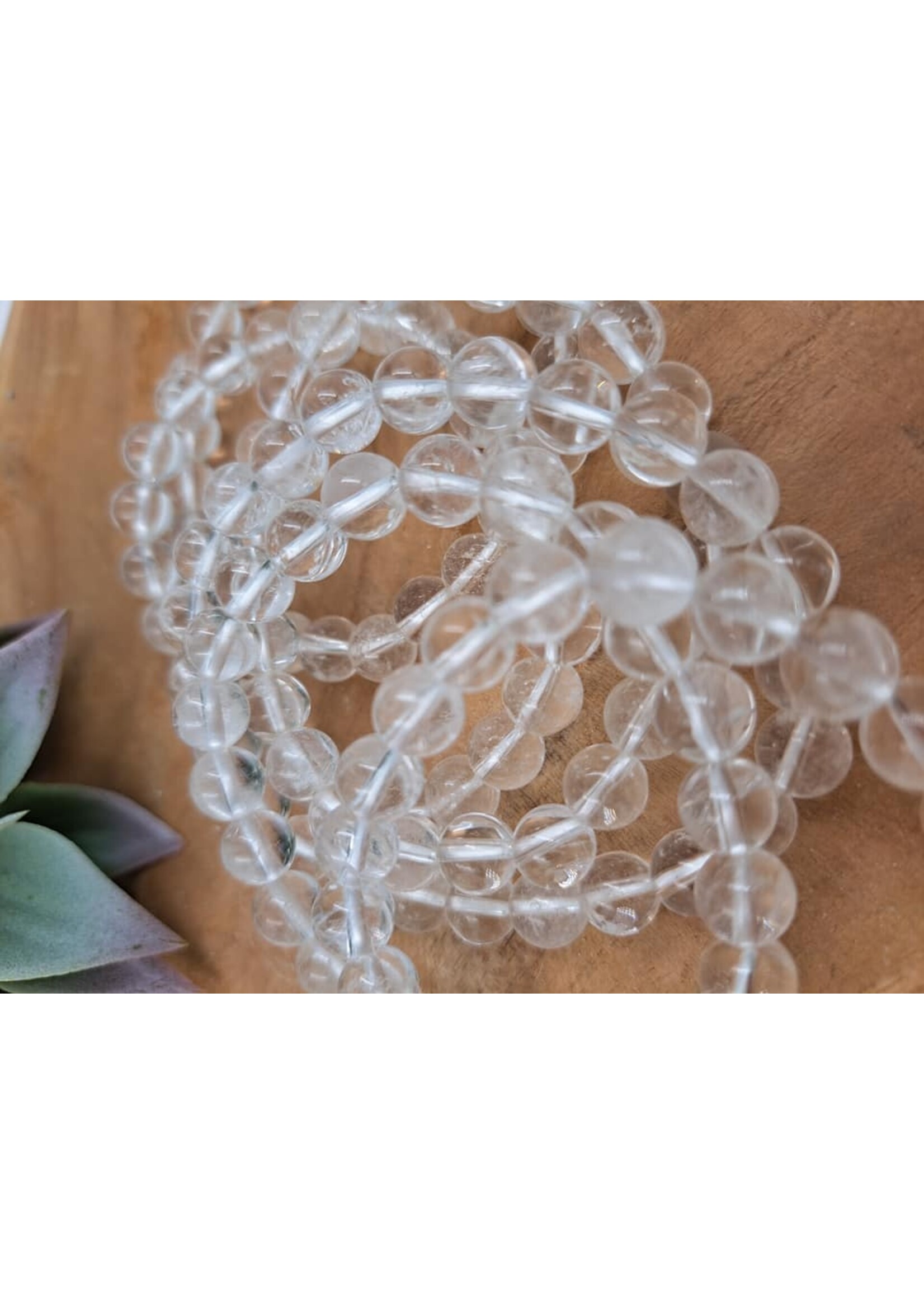 Bergkristal armband 8 mm kraal