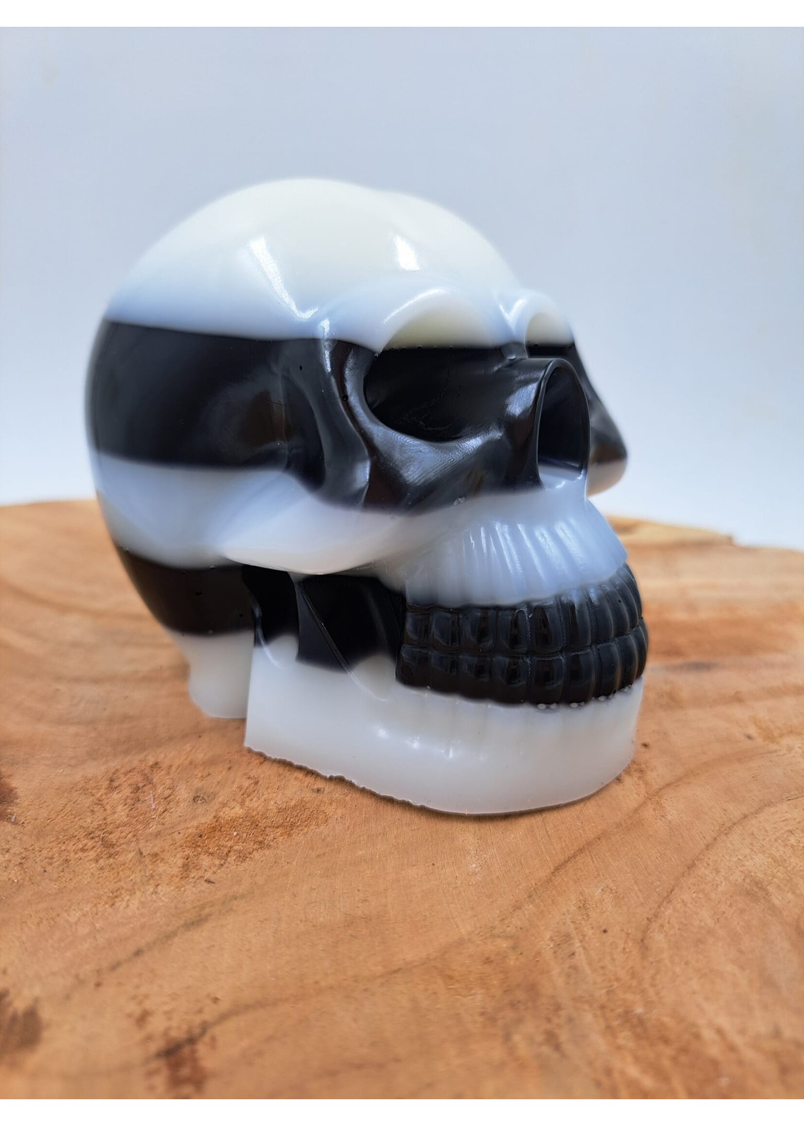 Handgemaakt Wit /zwarte skull decoratief