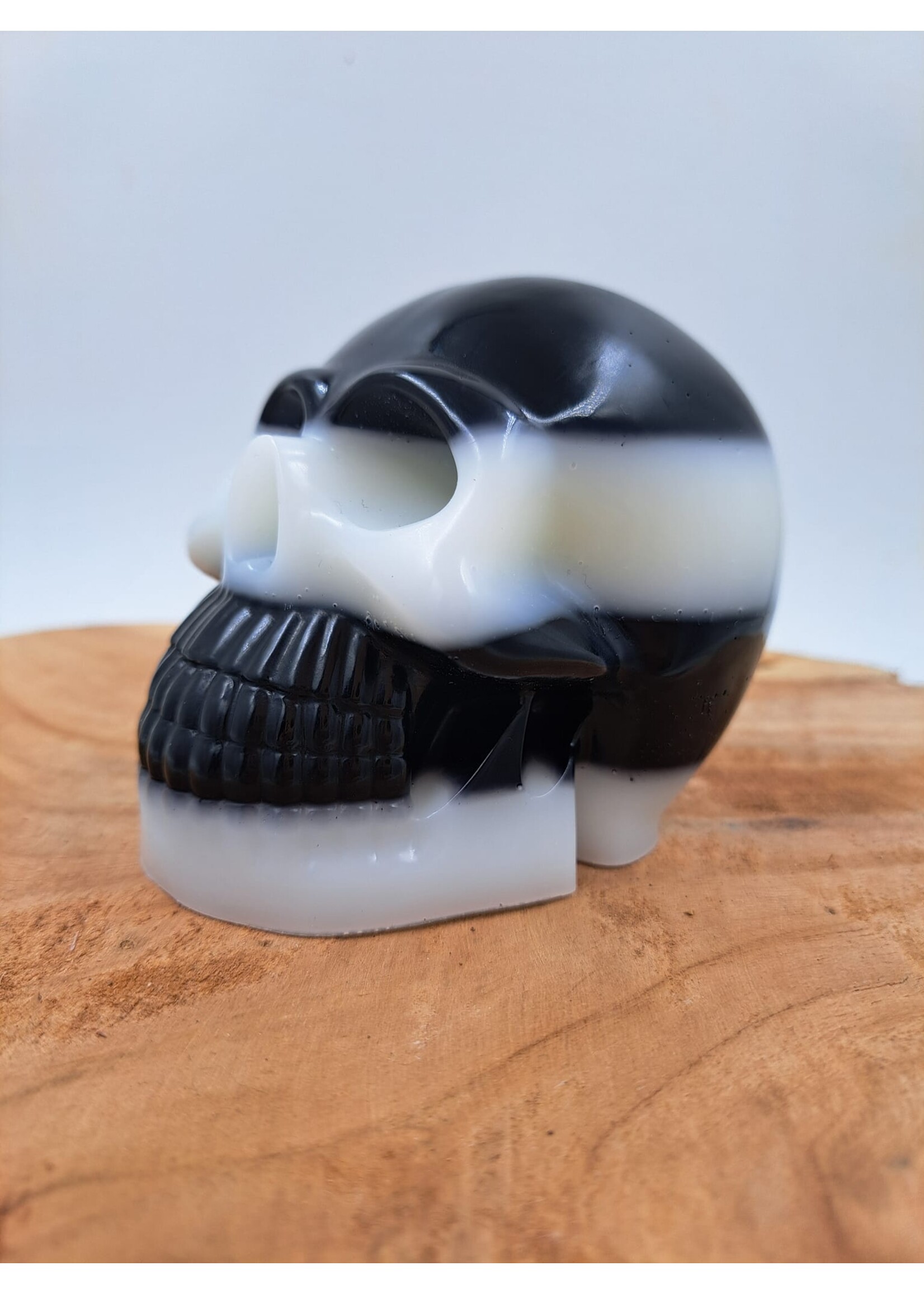 Handgemaakt Wit /zwarte skull decoratief