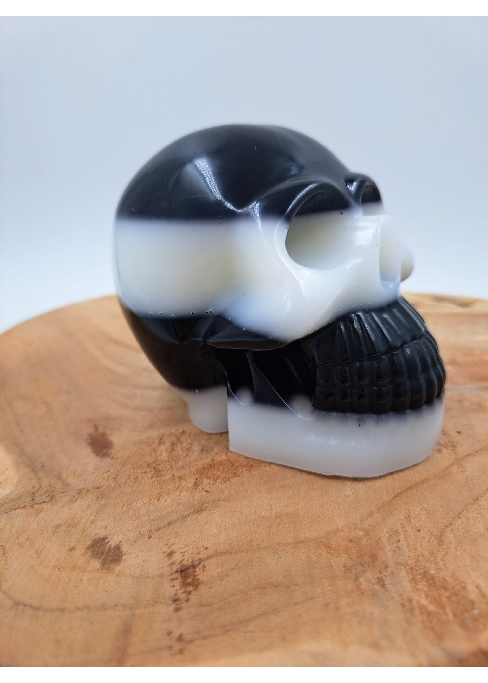 Handgemaakt Wit /zwarte skull decoratief