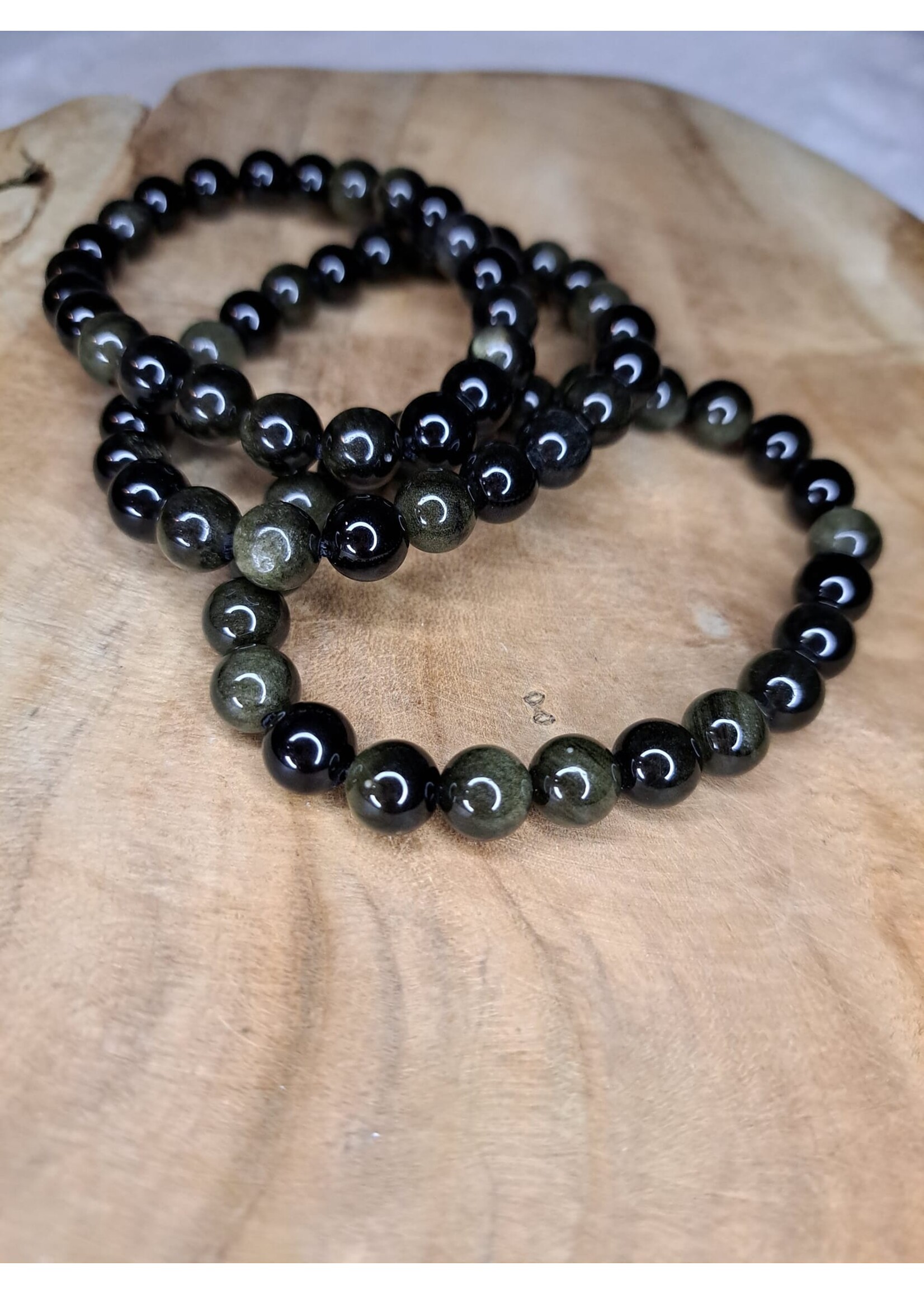 Goudobsidiaan armband  8 mm kraal