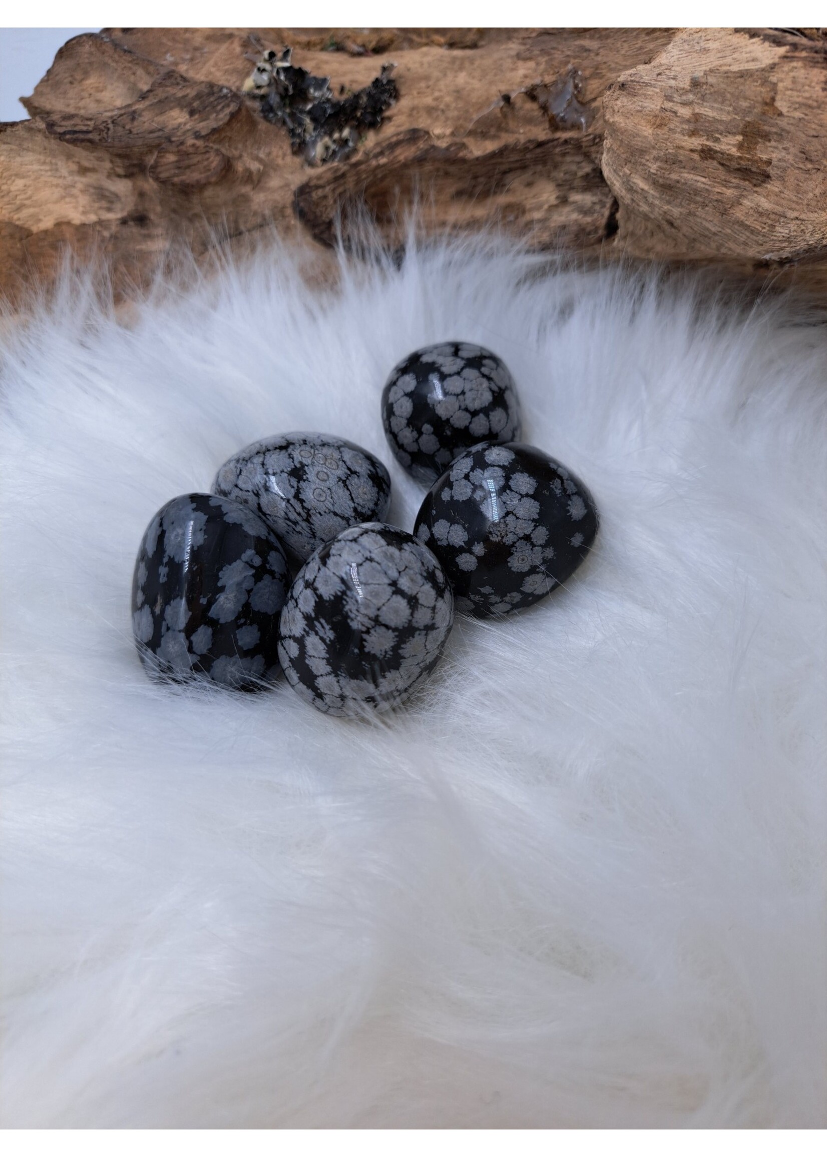 Knuffelsteen  Sneeuwvlok Obsidiaan