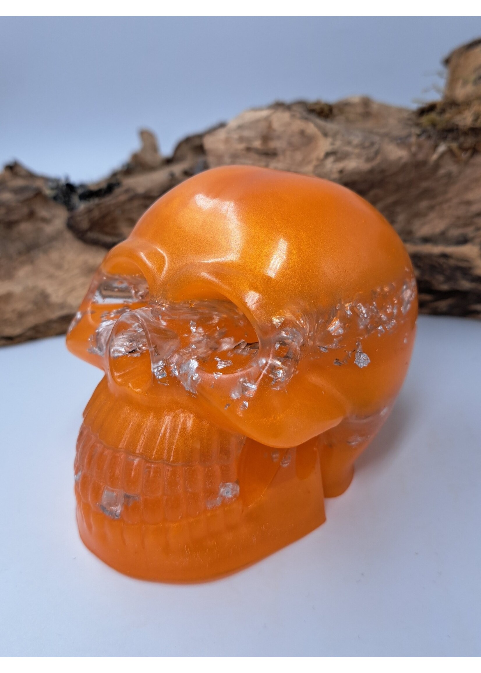 Handgemaakt Oranje skull decoratief