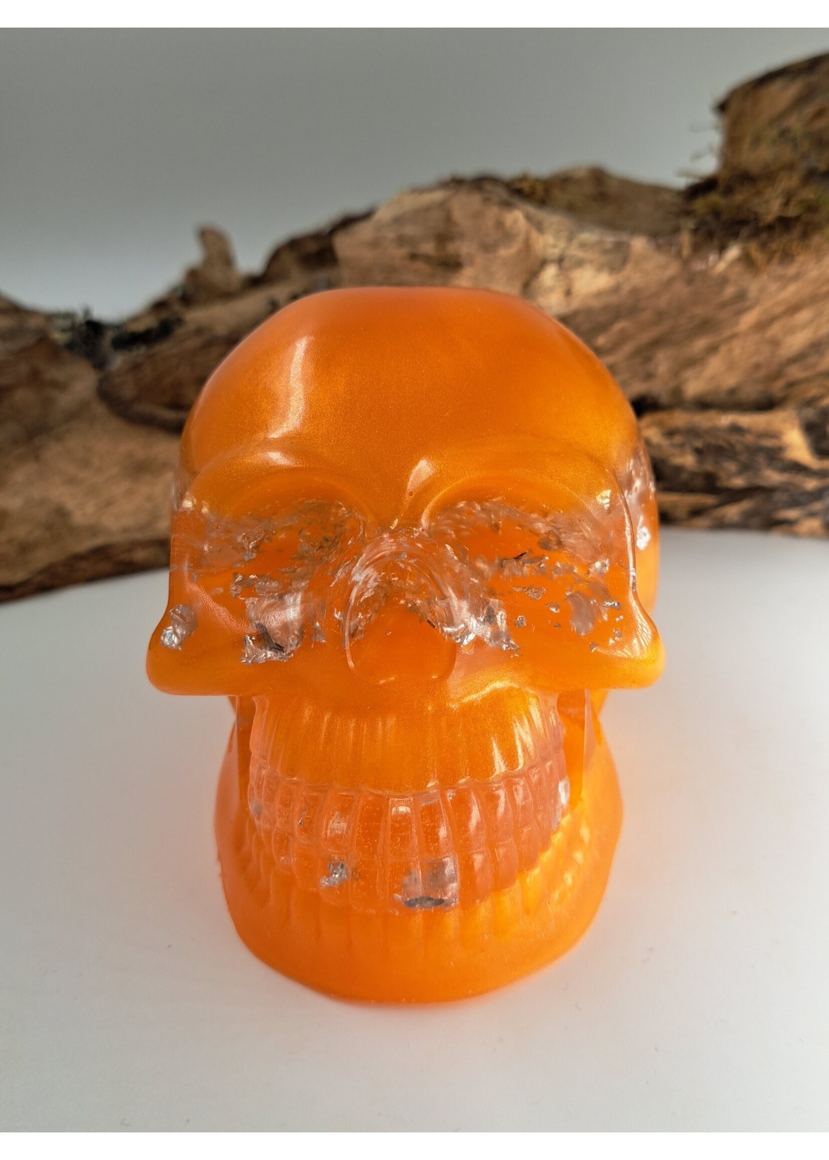 Handgemaakt Oranje skull decoratief