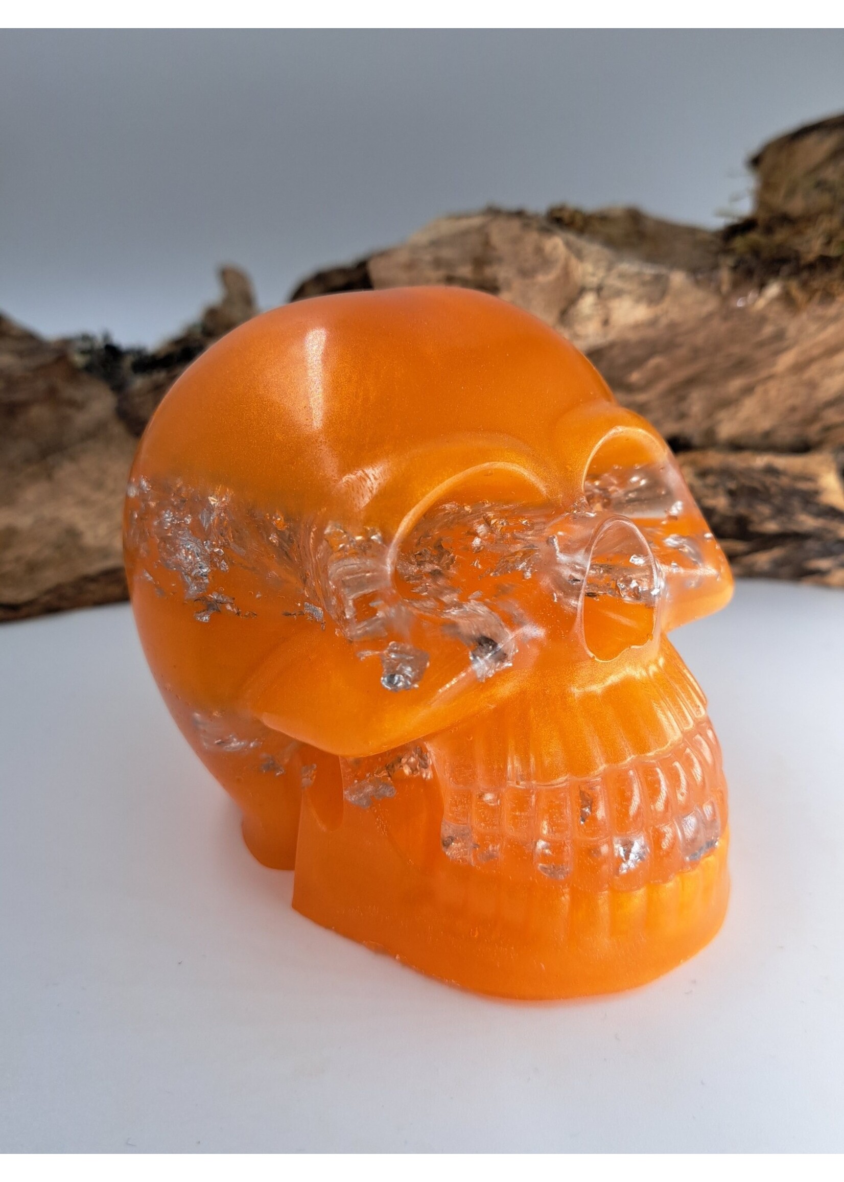 Handgemaakt Oranje skull decoratief