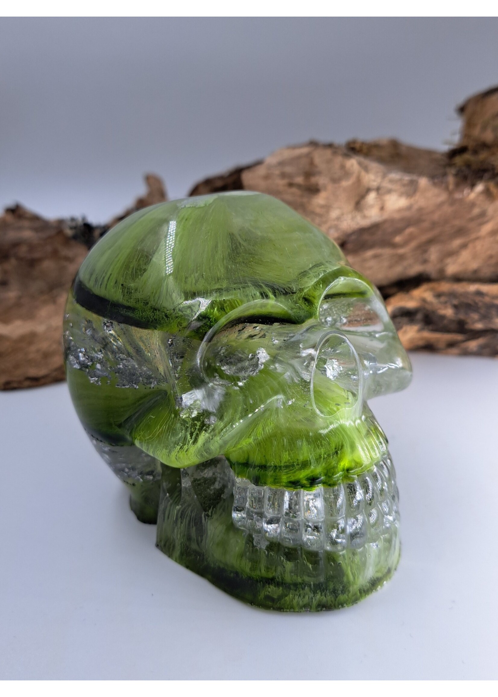 Handgemaakt Lichtgroene skull decoratief