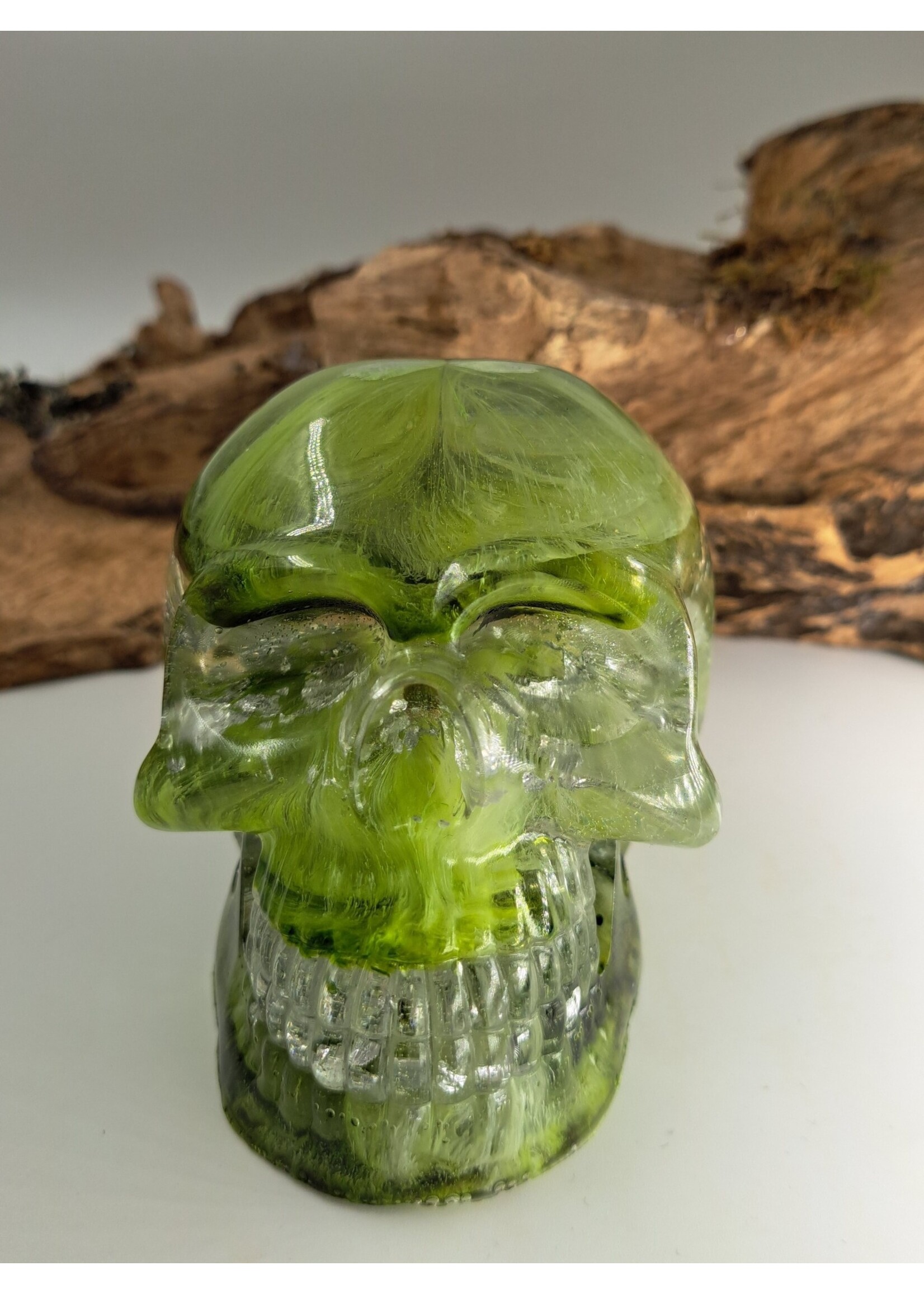 Handgemaakt Lichtgroene skull decoratief