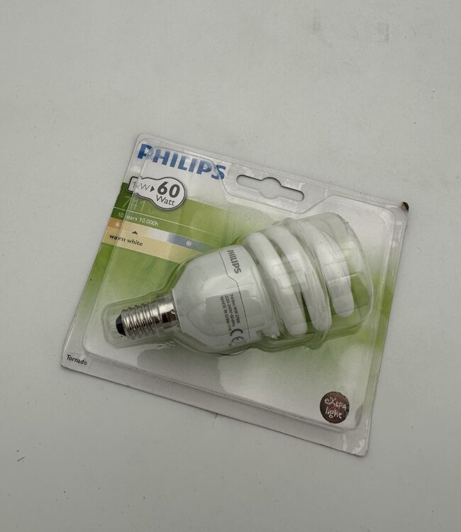Philips Tornado Warm White Lightbulb 12W E14