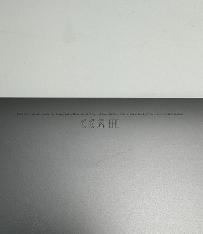 Macbook Pro A2251 behuizing met batterij en touchbar
