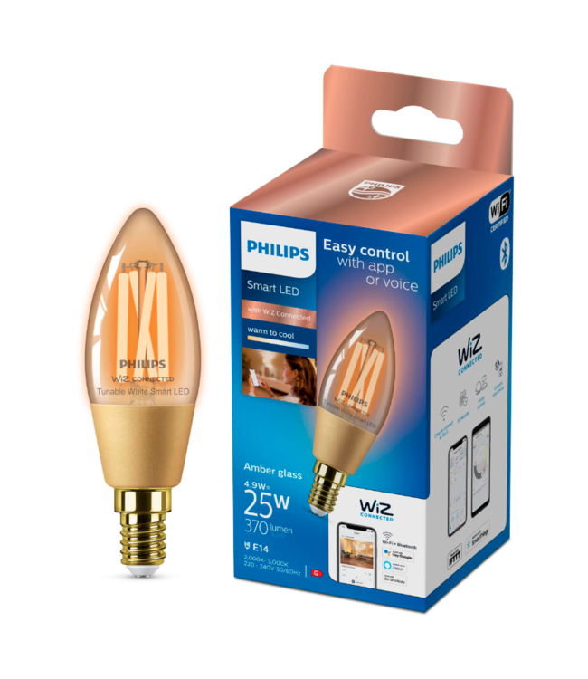 Philips WiZ Amber glass bulb E14