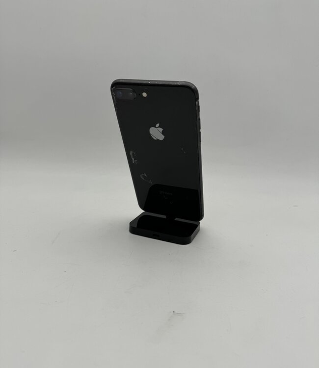 Apple iPhone 8 Plus Zwart Beschadigd Achterkant