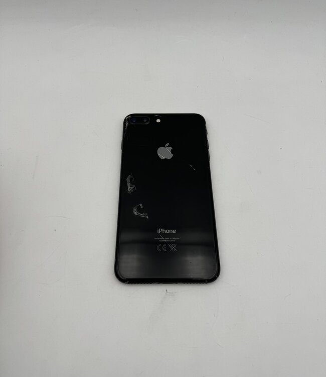 Apple iPhone 8 Plus Zwart Beschadigd Achterkant