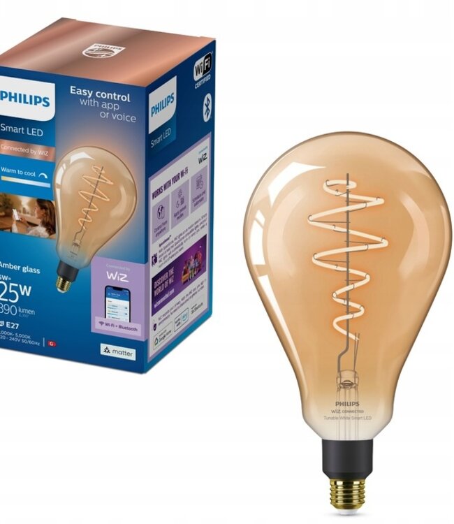 Philips Wiz Amber Glass G200 E27 6W