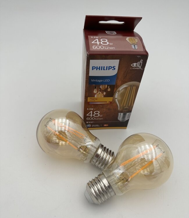 Philips Vintage Led Flame E27 A60 48W
